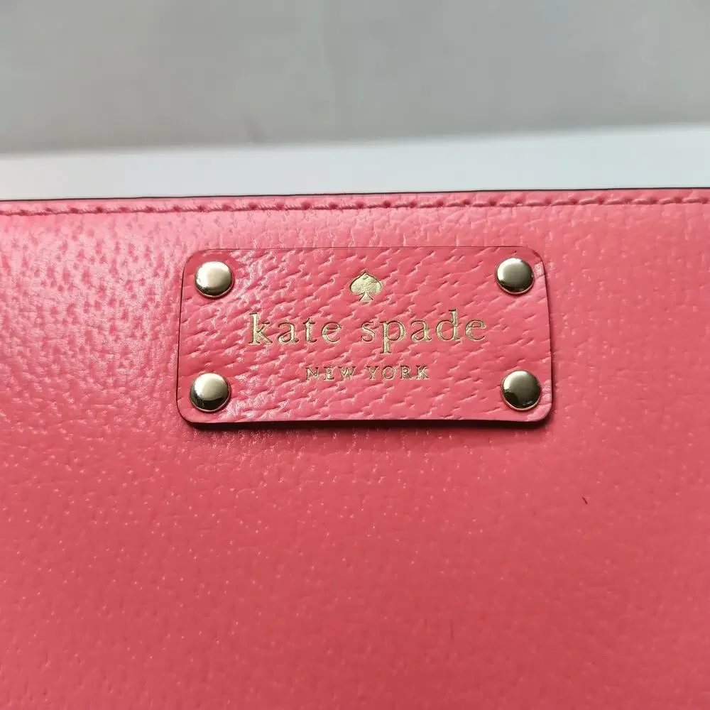 Kate Spade Pink Leather Zip Around Credit Card Wallet